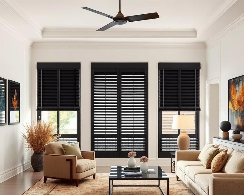Czarne żaluzje drewniane: elegancja i styl w aranżacji wnętrz
