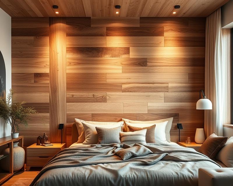 Drewniana ściana w sypialni: trendy, materiały i aranżacje