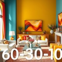 Zasada 60-30-10 we wnętrzu: jak zrównoważyć kolory dla harmonii i charakteru przestrzeni