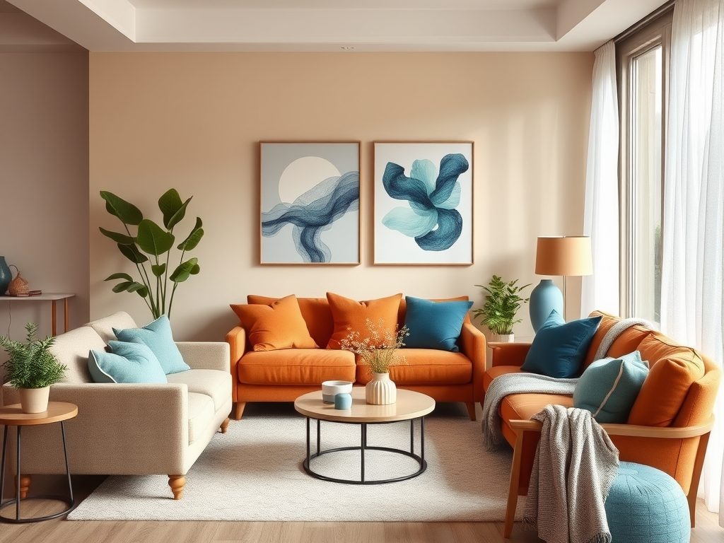 Jak schłodzić wnętrze z ciepłymi kolorami: praktyczne sposoby na równowagę i świeżość aranżacji